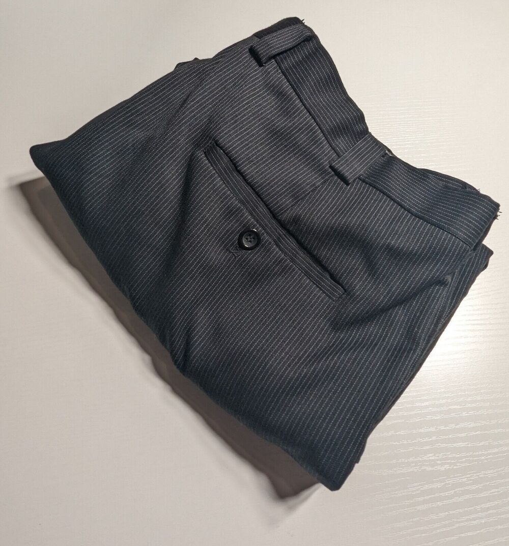 Mecca Dress Pants Mens SIze 40x28 Black Pinstripe Suit Pants